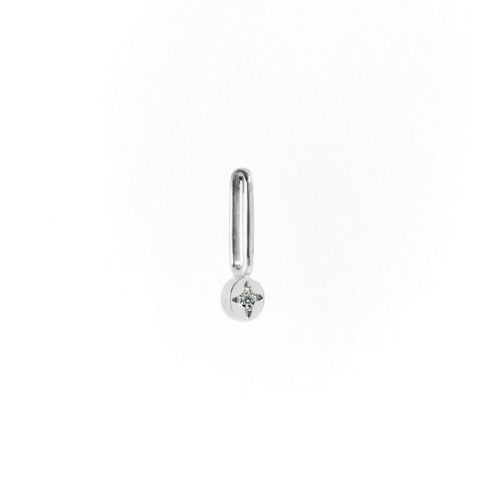 Diamond Dot Pendant Charm in Silver